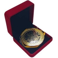 Коробочка для медали бархатная 90 мм красная